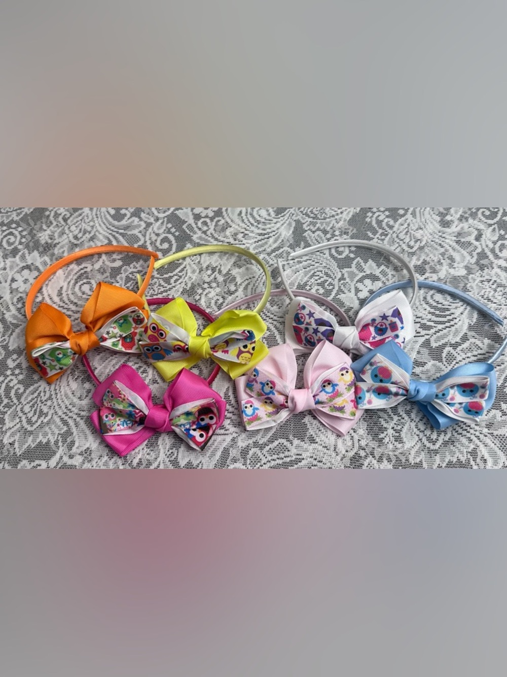 Girls Owl Bow Headbands 🦉🎀 6pc Colorful Cute Set